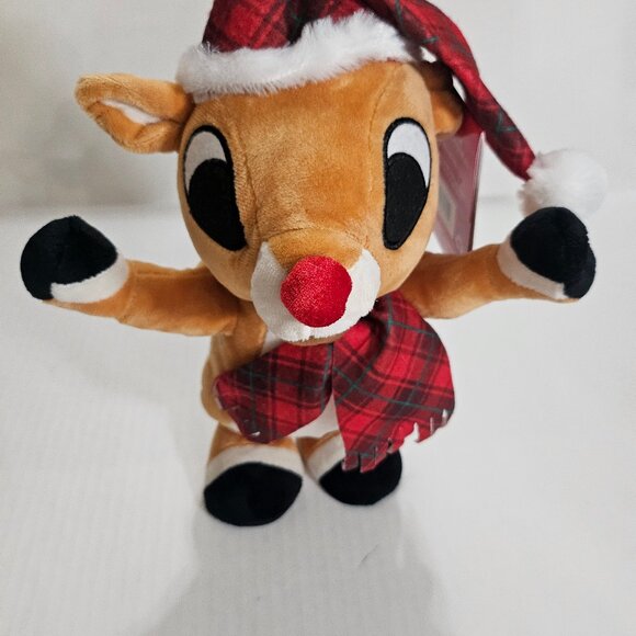 Rudolph The Red Nosed Reindeer Side-Stepper Musical Plush Toy by Gemmy With Tag - Picture 2 of 7